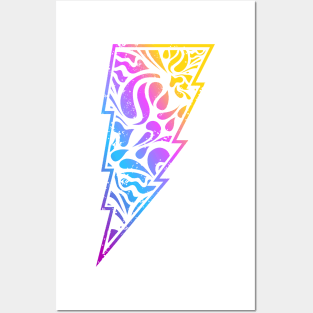 colorful abstract bolt illustration Posters and Art